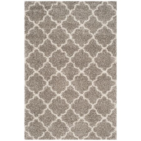 Safavieh 10 x 14 ft. SGH-Hudson Power Loomed Large Rectangle Shag RugGrey & Ivory SGH282B-10